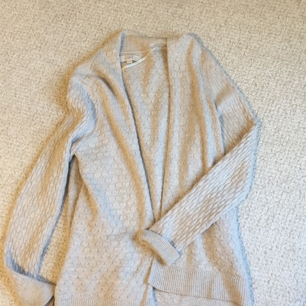 Oatmeal LOFT textured cardigan